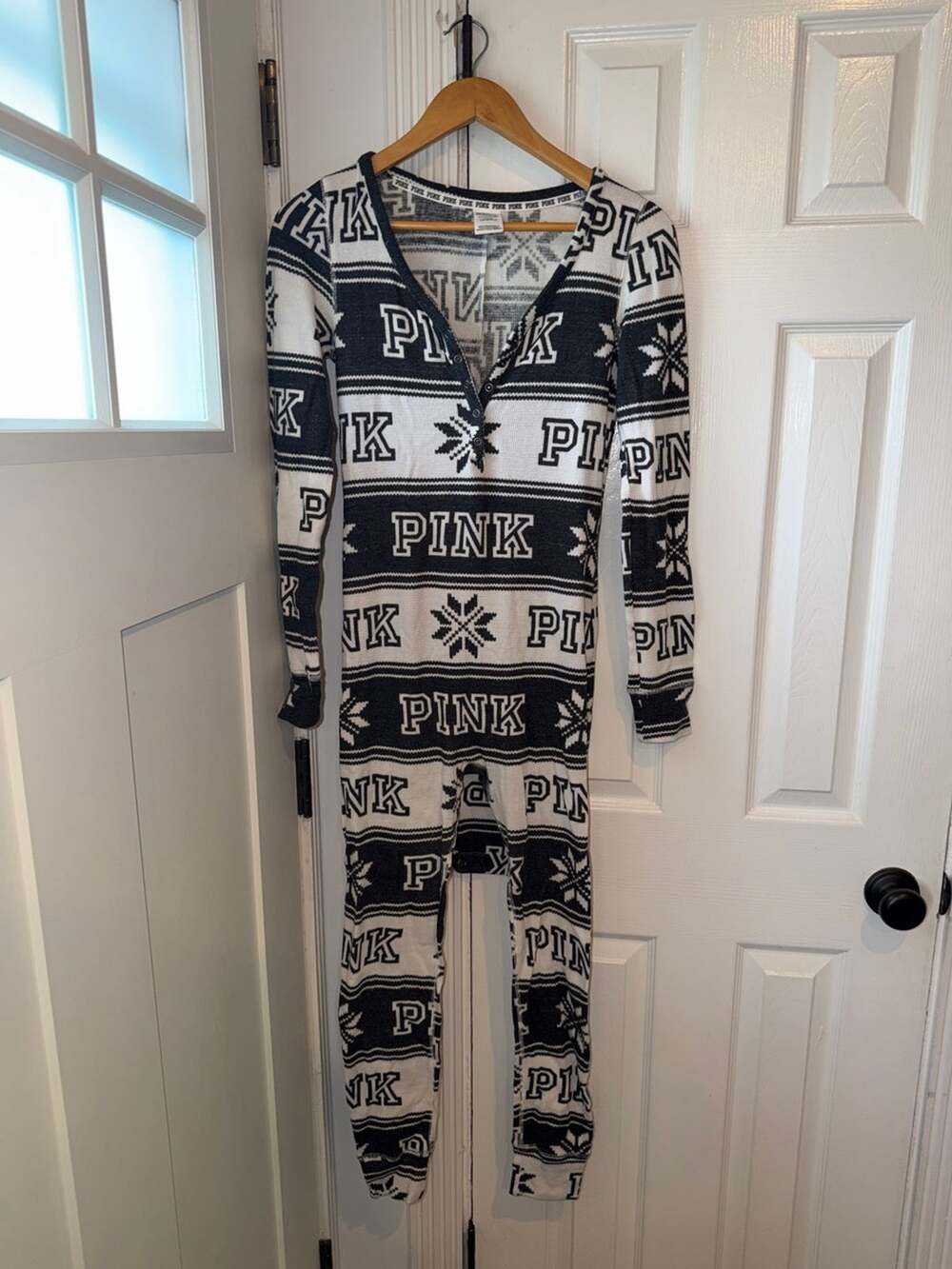 Victoria's Secret PINK Fair Isle One-Piece Pajamas Size Small